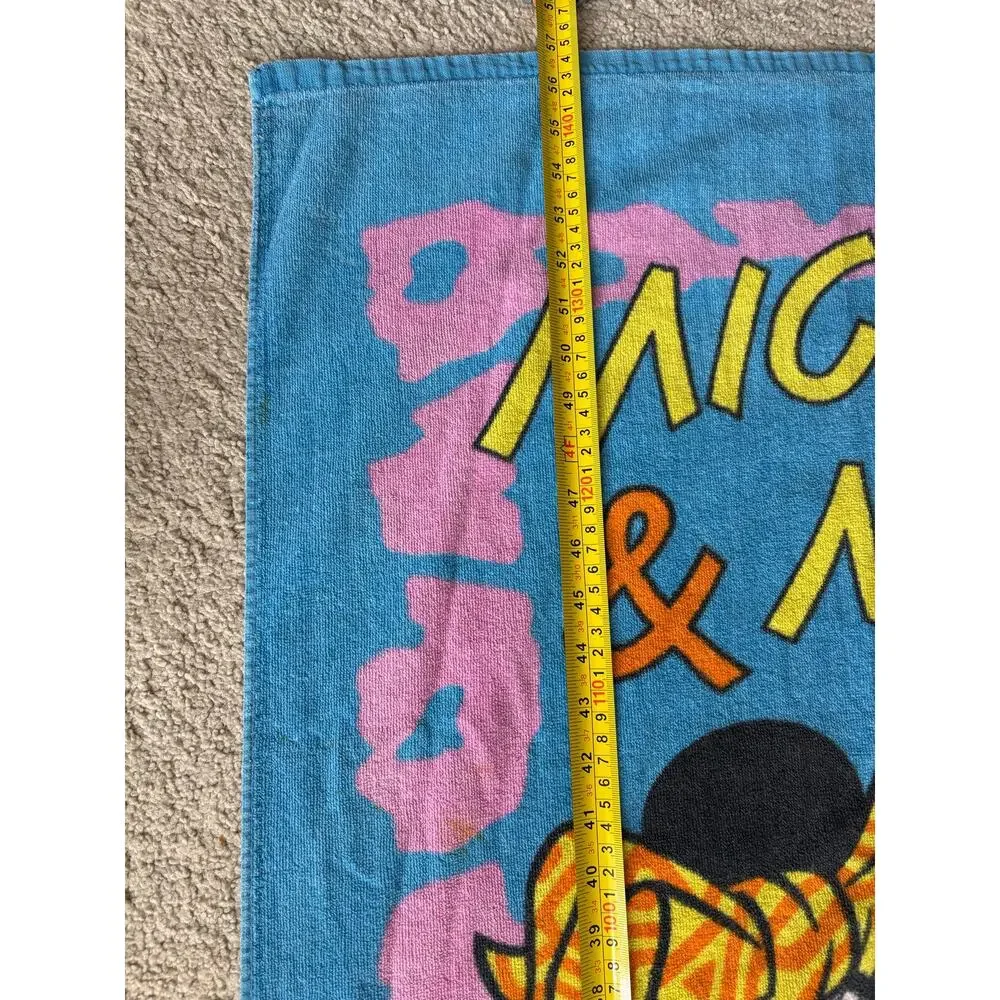 Vintage 80s Walt Disney Mickey Minnie beach Towel swim vacation retro resort